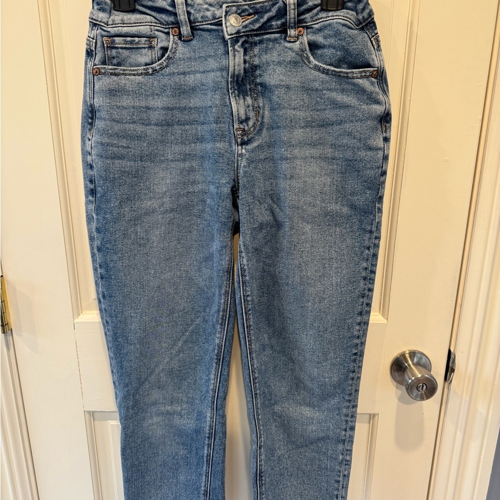 American Eagle Outfitters Light Blue High Rise Mom Jeans